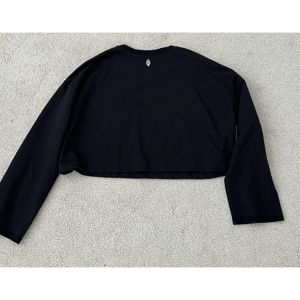NEW Free People Movement Sunny Crop Sweatshirt Black Size S - Picture 4 of 8